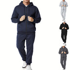 Herren Sportliches Hoodie- und Jogginganzug-Set mit praktischen Taschen und atmungsaktiven Materialien R&B