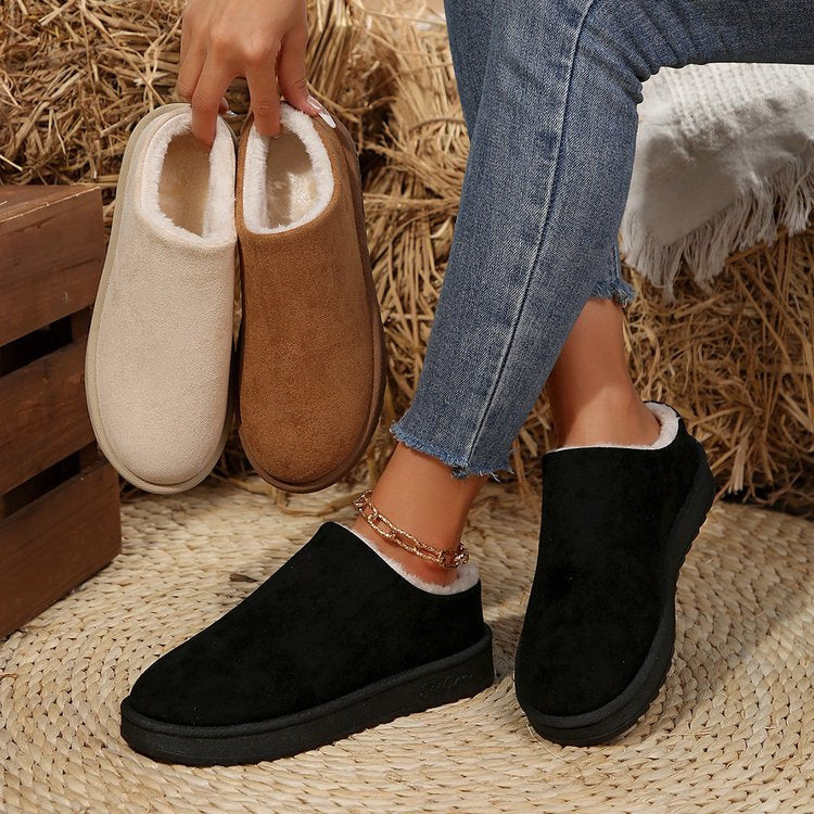 Damen hochwertige Slipper mit weichem Kunstfell und rutschfester Sohle R&B