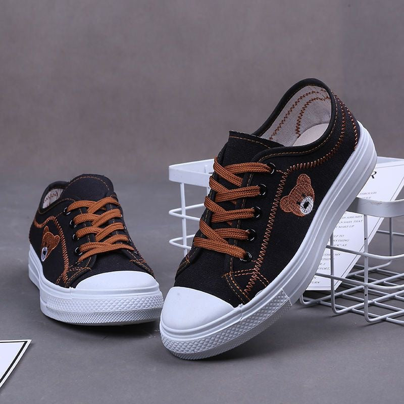 Damen lässige Sneaker mit Bärenmotiven R&B
