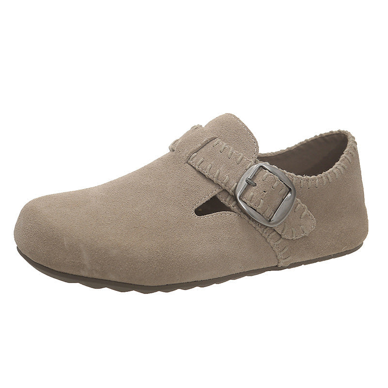 Damen Clogs aus weichem Wildleder mit verstellbarem Riemen R&B