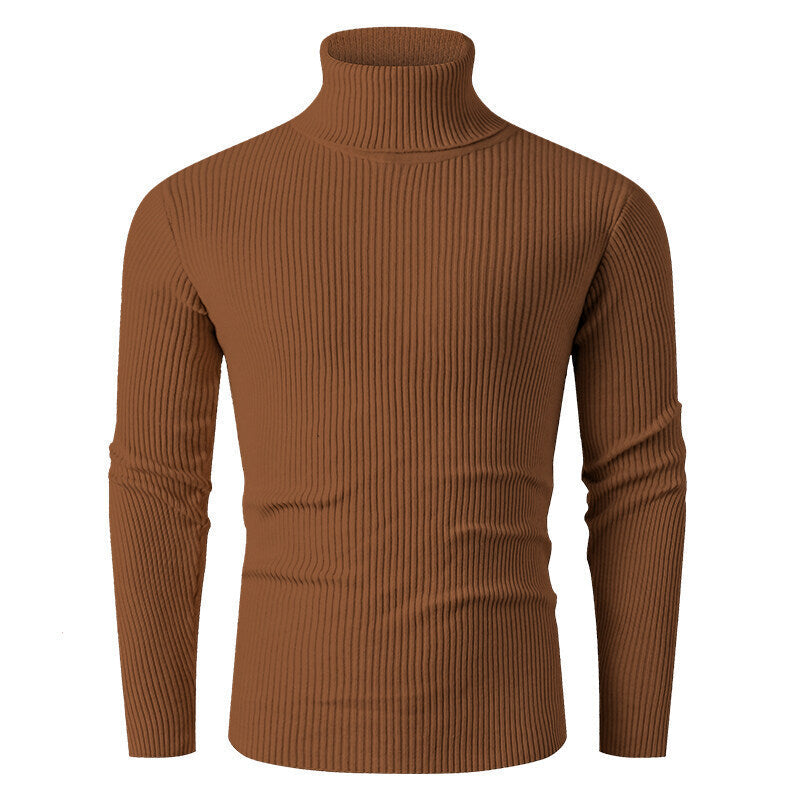 Herren eleganter Rollkragenpullover aus strukturiertem Strickmaterial R&B
