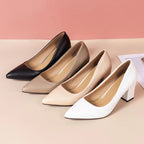 Damen Blockabsatz-Pumps mit elegantem Spitzendesign und komfortabler Innensohle EB