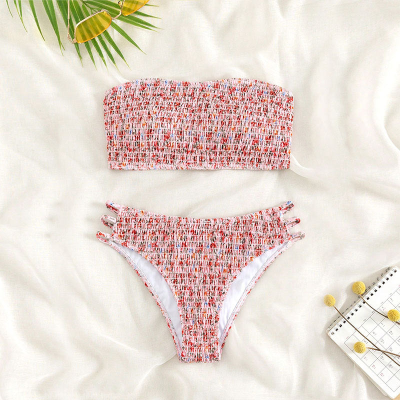 Damen Bandeau-Bikini mit modischem Knotendesign R&B