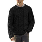 Herren Grobstrickpullover mit klassischem Zopfmuster R&B