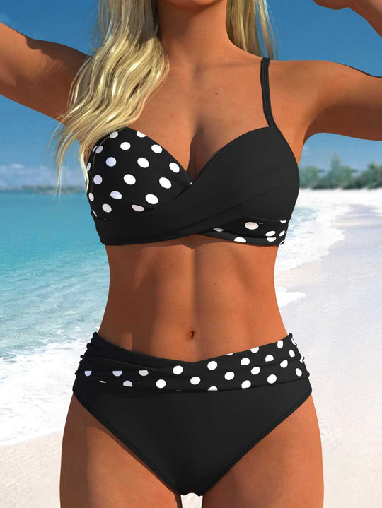 Damen Bikini-Set mit croppenden Oberteil und hohem Taillenschnitt R&B