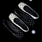 Damen Ballerinas mit quadratischer Zehenform und glänzender Oberfläche R&B