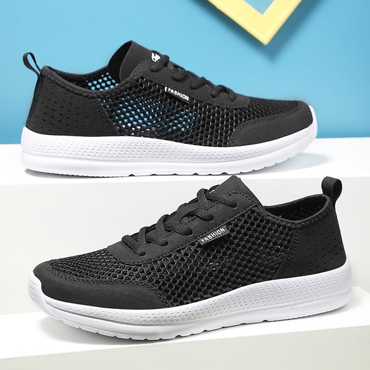 Unisex nan leichter Komfort-Walking-Schuh mit luftigem Wabenmesh, ergonomischer Dämpfungssohle und Zuglasche R&B