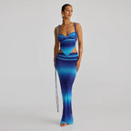 Damen Figurbetontes Maxikleid mit verführerischem Ausschnitt und raffinierten Schnürdetails R&B