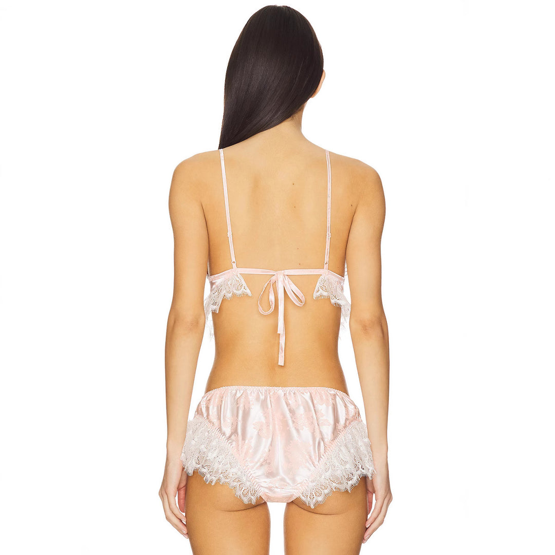 Damen Spitzen-Babydoll-Set mit Rüschendetails und schimmerndem Satin R&B
