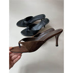 Damen elegante Zehentrenner mit feinem Absatz R&B