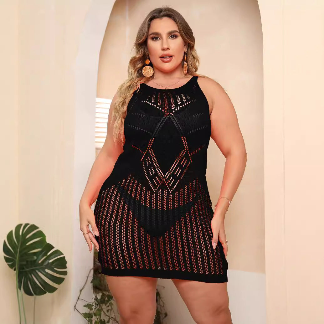 Damen luftiger Netz-Strandkleid R&B