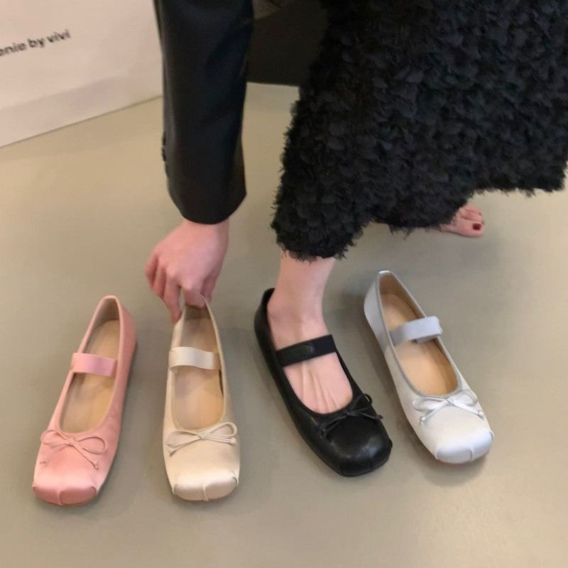 Damen Ballerinas mit verstellbarem Riemen und elegantem Schleifenakzent R&B