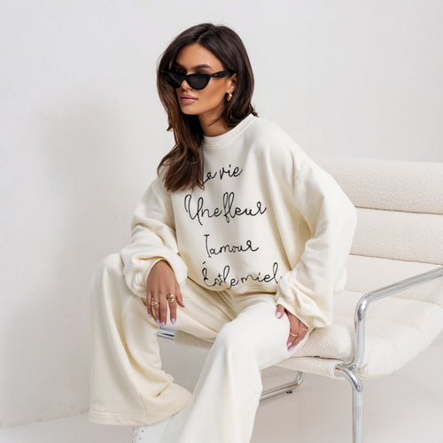 Damen bequemer Sweatshirt mit modischem Schriftzug R&B