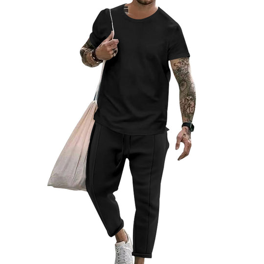 Herren sportliches Set aus hochwertiger Baumwolle mit funktionalem Design und atmungsaktiver Struktur R&B