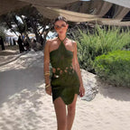 Damen Häkelkleid mit Cut-Outs und Blumenmuster R&B