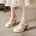 Damen Mary Jane Schuhe mit komfortablem Blockabsatz R&B