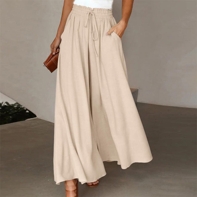 R&B | Leichte Damen Leinenhose mit Weitem Bein für Frühling und Sommer