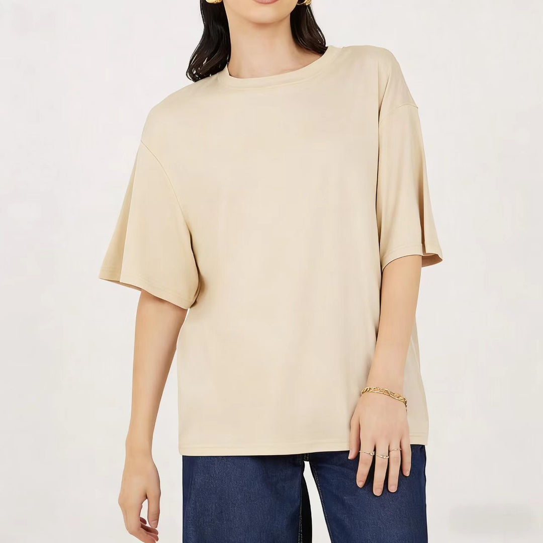 Damen Übergröße Shirt mit lässigem Schnitt und kurzarm R&B