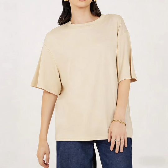 Damen Übergröße Shirt mit lässigem Schnitt und kurzarm R&B