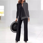 Damen Elegantes und modernes Hosenanzug-Set mit asymmetrischem Design R&B