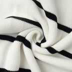 Damen Strickcardigan mit V-Ausschnitt und groben Streifen R&B