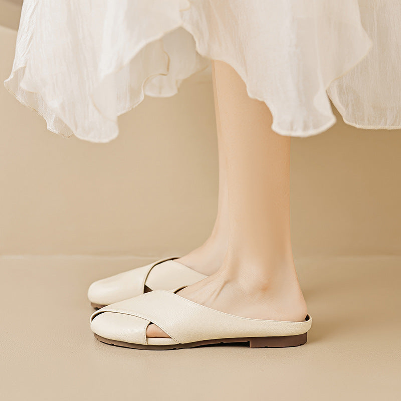 Damen elegante Clogs mit modischem Kreuzband-Design