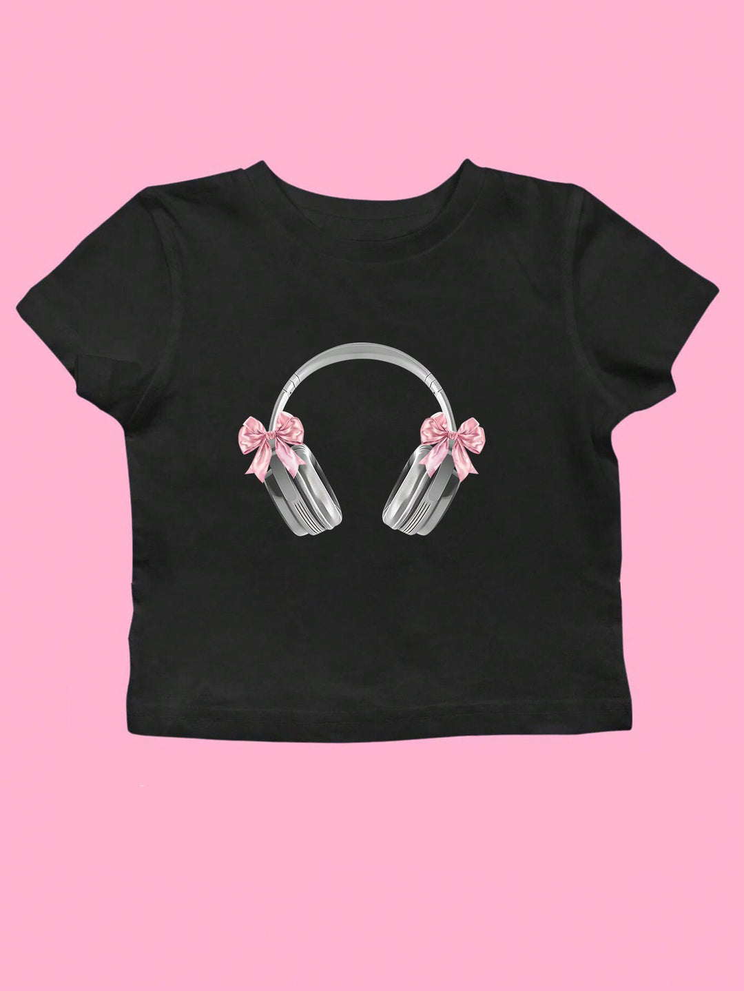 Damen Crop-T-Shirt mit künstlerischem Statementdruck R&B