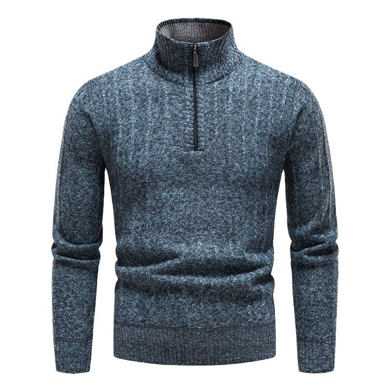 Herren modischer Strickpullover mit halbem Reißverschluss R&B