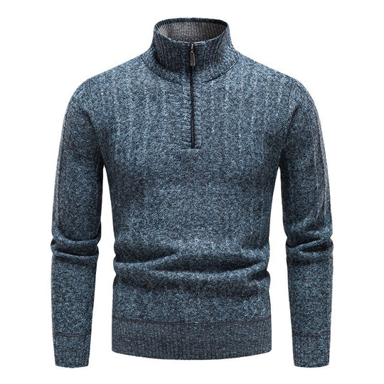 Herren modischer Strickpullover mit halbem Reißverschluss R&B