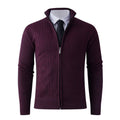 Herren Strickjacke mit modernem Zipper und strukturiertem Design