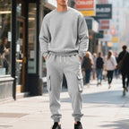 Herren gemütliches Freizeit-Set aus atmungsaktivem Stoff mit praktischen Taschen R&B