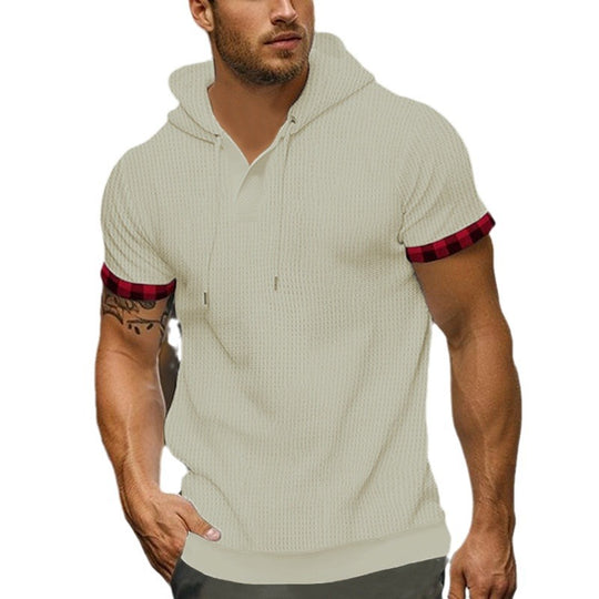 Herren modernes Kapuzenshirt mit strukturiertem Design und kontrastierenden Ärmeln R&B