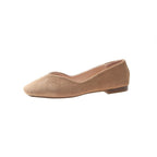Damen Ballerinas aus Veloursleder mit elegantem V-Ausschnitt R&B