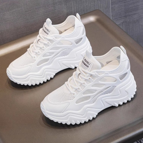 Damen Sportliche Sneakers mit atmungsaktiver Mesh-Oberfläche und stabiler Gummisohle R&B