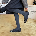 Damen Elegante Ballerinas mit funkelndem Schmuckriemen und klassischem Design R&B