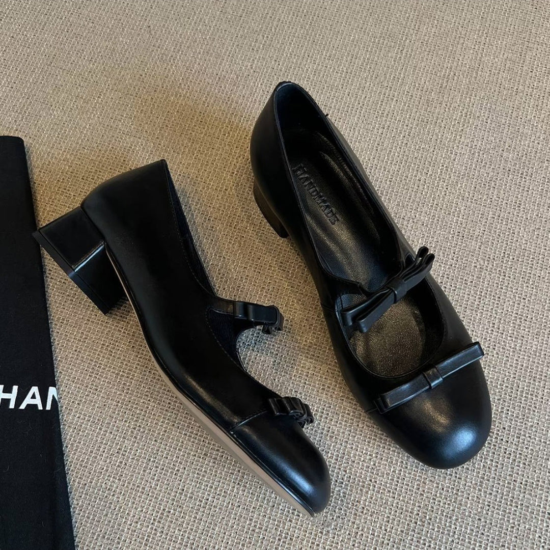 Damen Ballerinas mit dekorativem Strickbund und eleganten Schleifen R&B