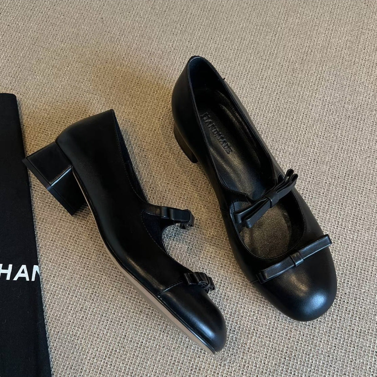 Damen Ballerinas mit dekorativem Strickbund und eleganten Schleifen