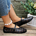 Damen komfortable Halbschuhe mit atmungsaktivem Design und verstellbarem Riemchen R&B
