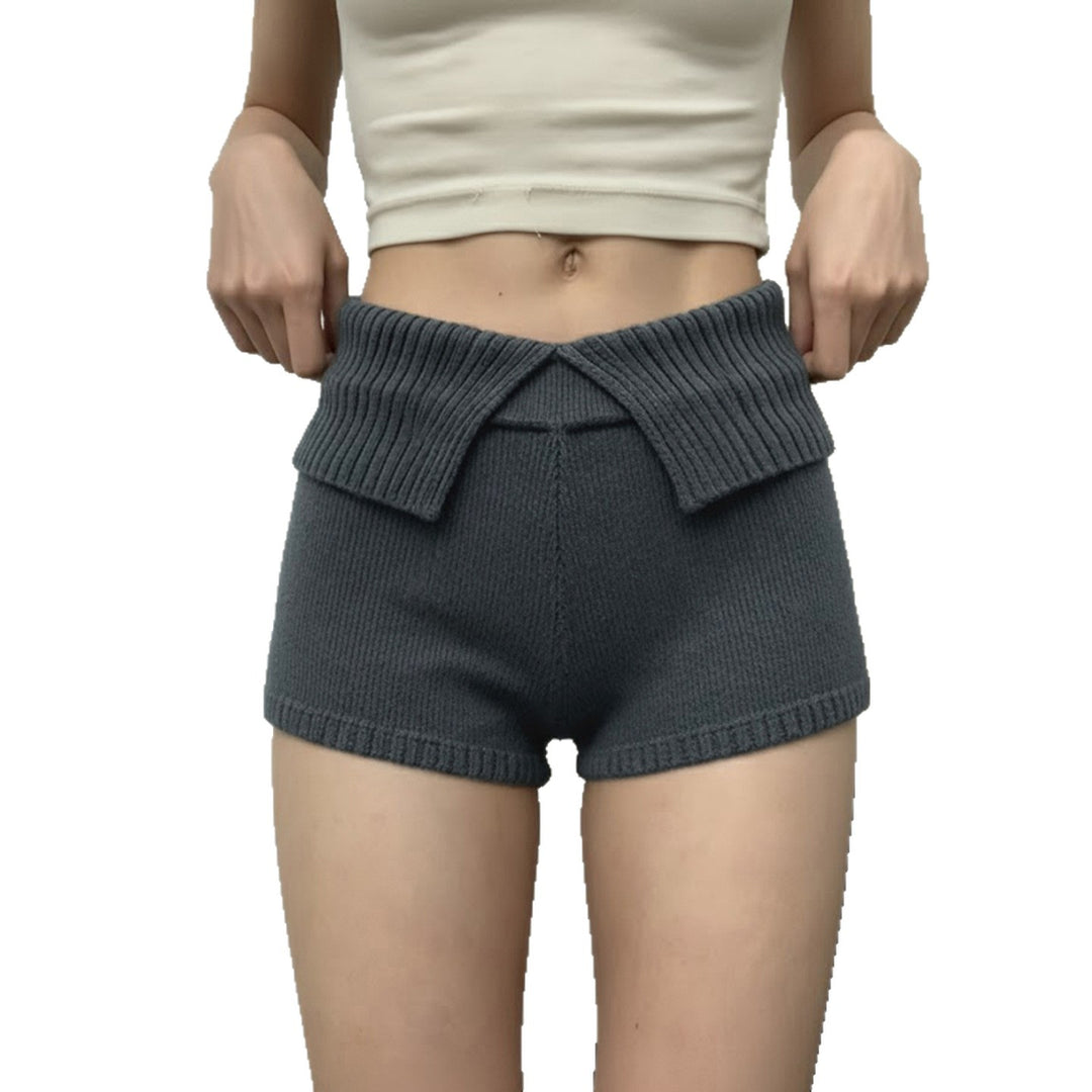 Damen Short mit hohem, komfortablem Bund und strukturiertem Strickdesign R&B