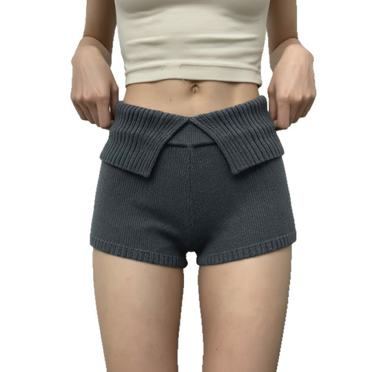Damen Short mit hohem, komfortablem Bund und strukturiertem Strickdesign R&B