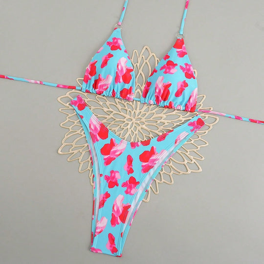 Damen Triangel-Bikini-Set mit floralem Design R&B