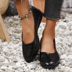 Damen Komfortable Wedge-Pantoletten mit elegantem Kunstleder-Obermaterial