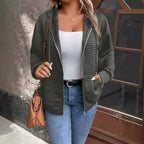 Damen Kapuzenjacke mit strukturiertem Waffelmuster und praktischem Reißverschluss R&B
