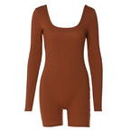 Damen Bodysuit mit langen Ärmeln und Quadrat-Ausschnitt R&B