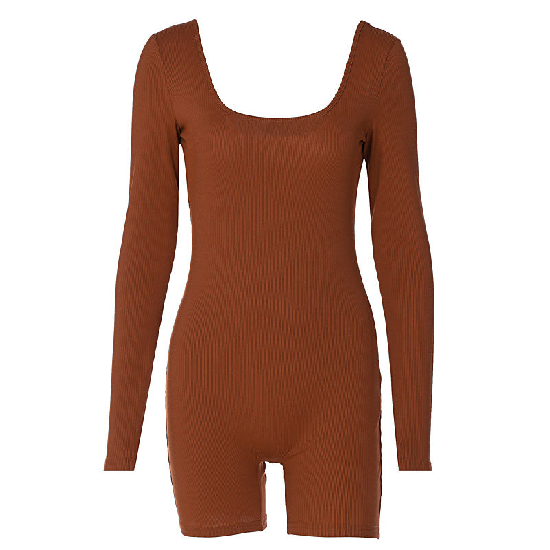 Damen Bodysuit mit langen Ärmeln und Quadrat-Ausschnitt R&B