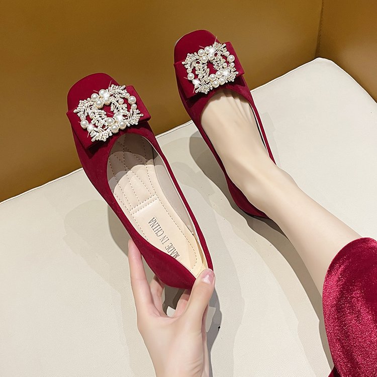 Damen elegante Ballerinas mit funkelndem Schleifen-Design und edlen Strassverzierungen R&B