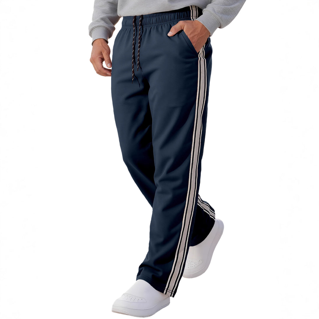 Herren nan Retro-Trackhose mit schmal zulaufendem Bein elastischem Bund Tunnelzug und seitlichen Streifen R&B