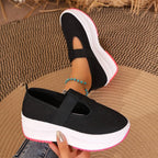 Damen Komfortable Slip-On Sneakers mit atmungsaktiver Strickoberfläche R&B