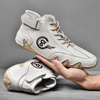 Herren Hochwertige Leder-Sneaker mit rutschfester Sohle und gepolstertem Knöchel R&B