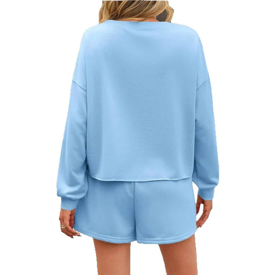 Damen nan perlenbesetztes Sweat-Set mit überschnittenem Pullover und ausgestelltem Minirock R&B